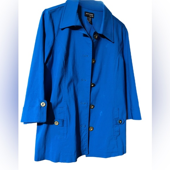 Attyre blue button up jacket - Picture 2 of 8